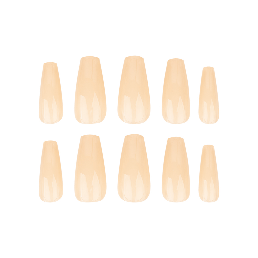 HQ Long Coffin Creamy Acrylic Nails