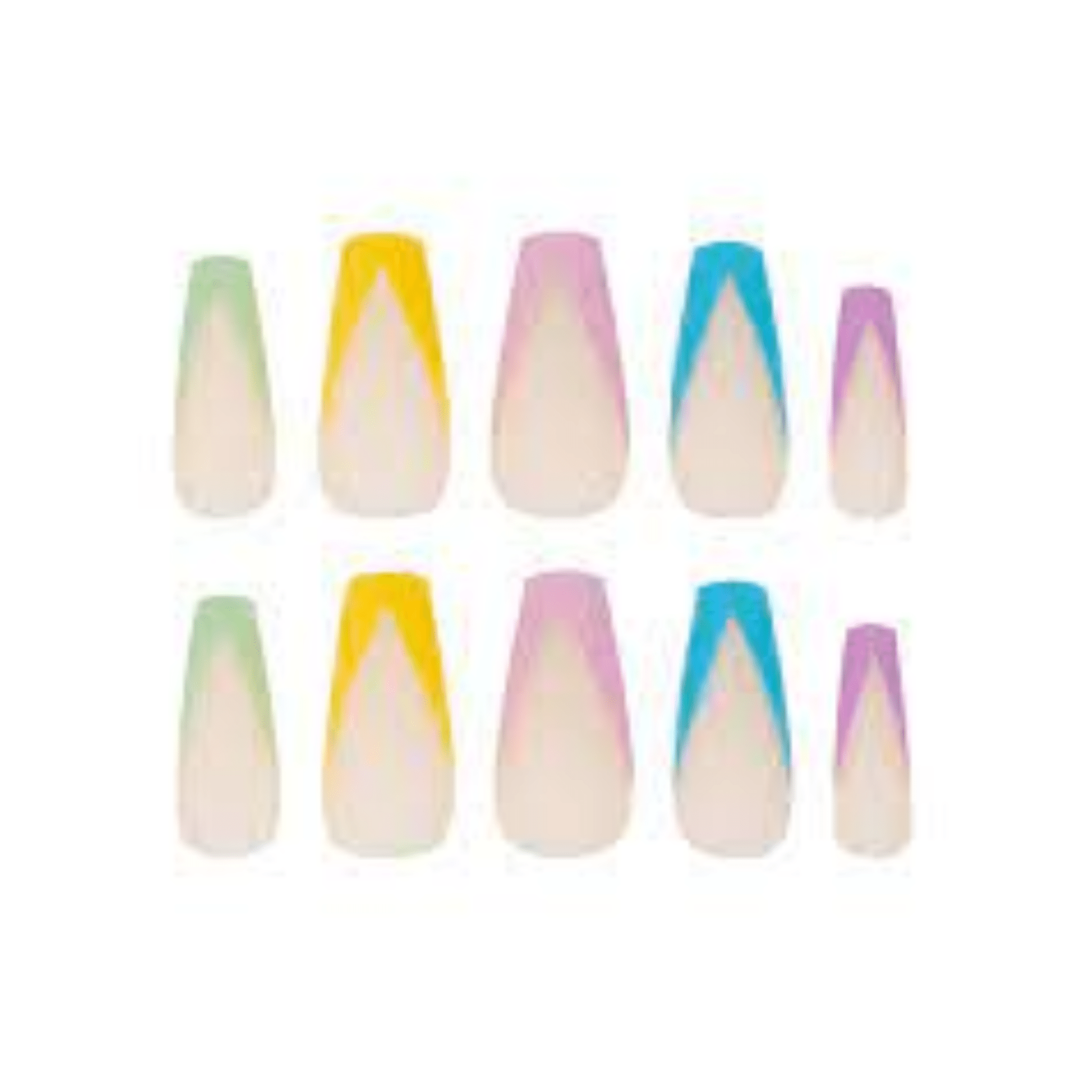 HQ Long Coffin Pastel Tips Acrylic Nails