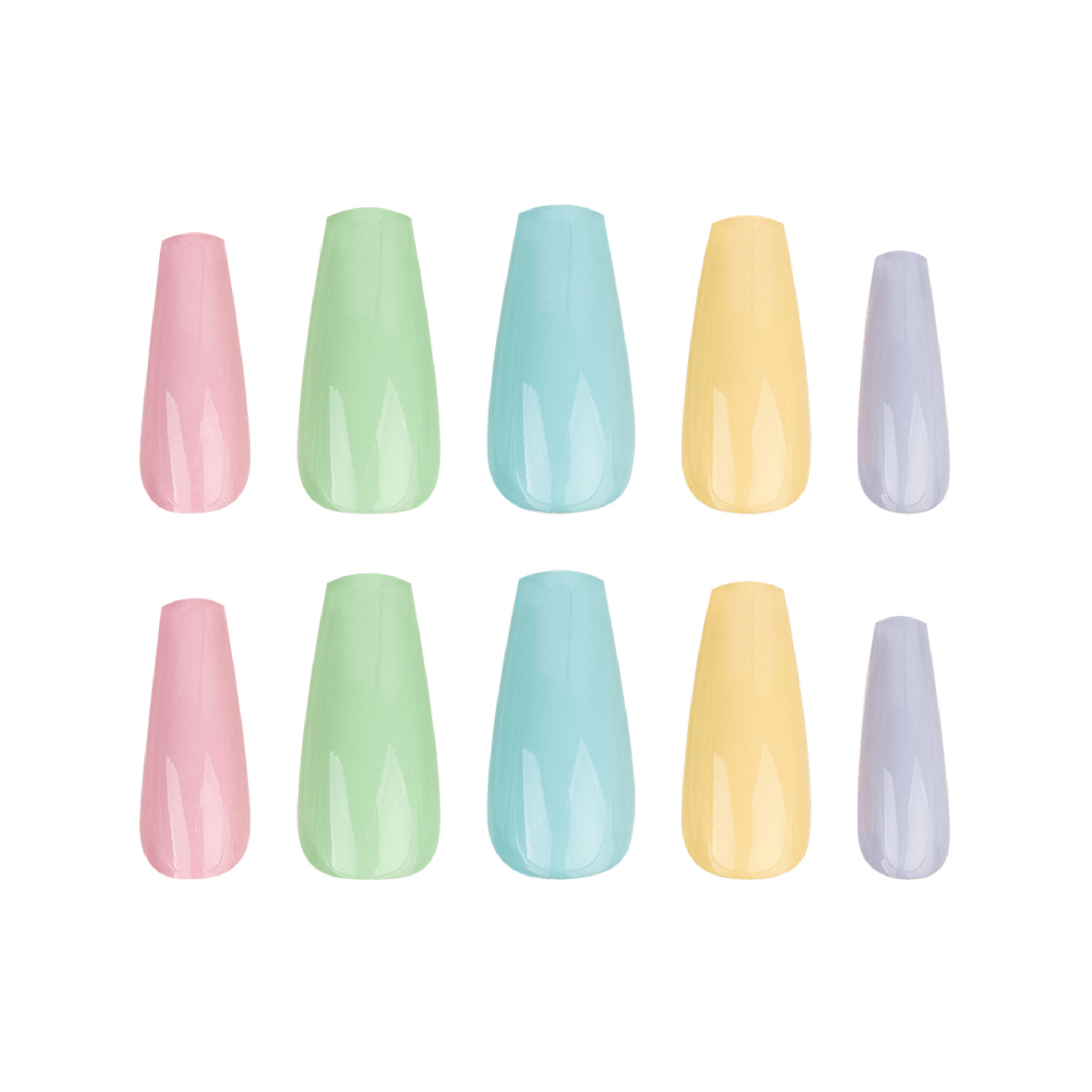 HQ Long Coffine Mixed Pastel  Acrylic Nails