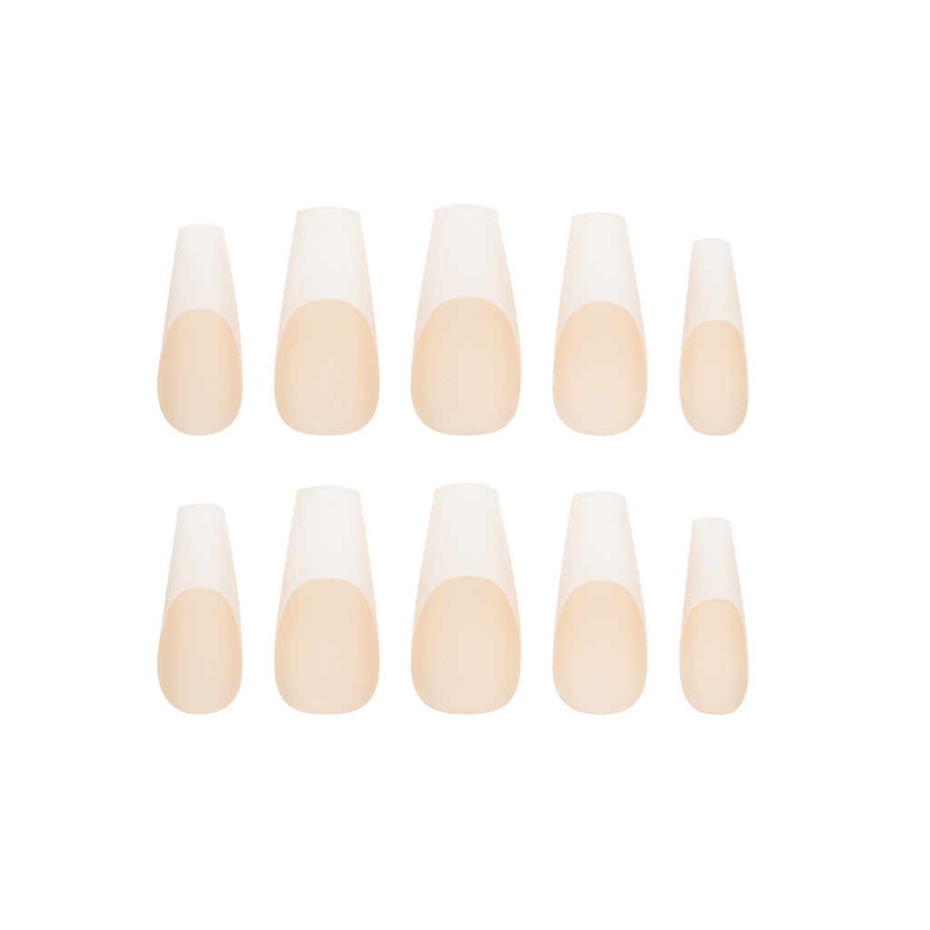 HQ Longe Coffine French Acrylic Nails